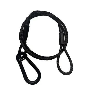 Black Stainless steel 3mm * 75cm Wire Cable Safety Rope