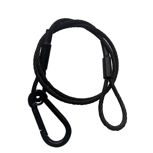 Black Stainless steel 3mm x 75cm Wire Cable Safety Rope